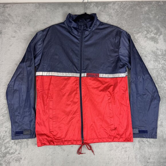 Vintage 80s Adidas Nylon Track Jacket Mens Training Full Zip Running USA Made M - Picture 4 of 10